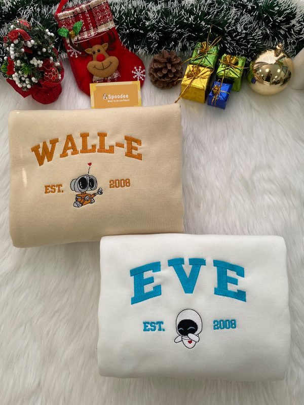 Wall E And Eve Embroidered Sweatshirt