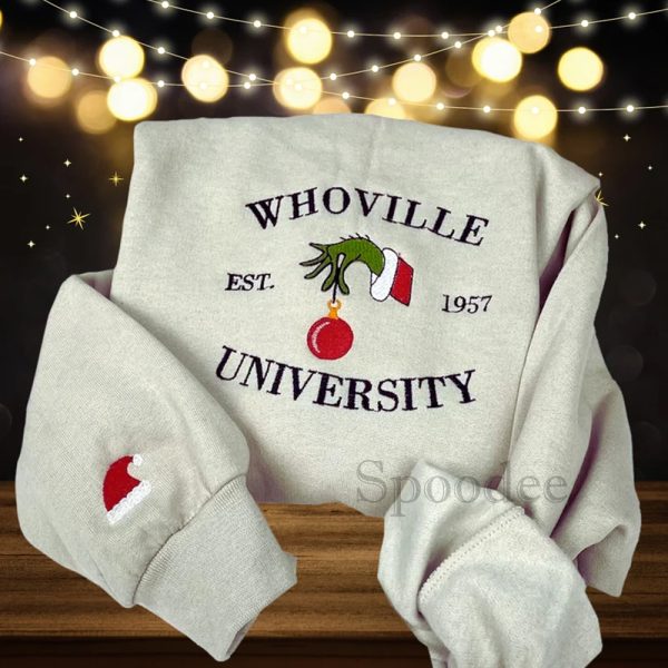 The Grinch Whoville Christmas Embroidered Sweatshirt