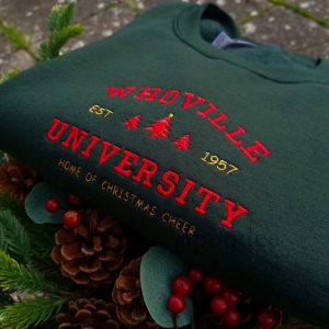 Whoville University Christmas Embroidered Sweatshirt