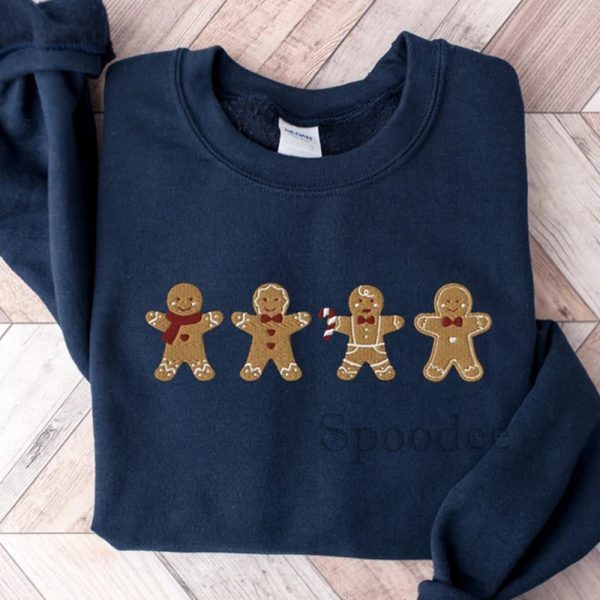 Gingerbread Cookies Christmas Embroidered Sweatshirt