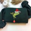 Grinch Xmas Tree Embroidered Sweatshirt