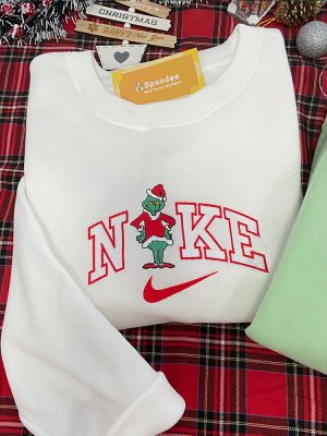 Grinch Christmas Embroidered Sweatshirt