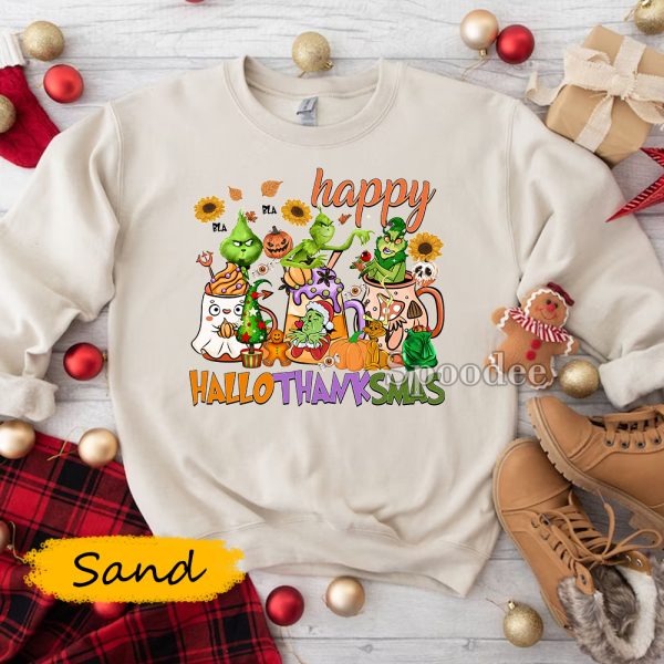 Grinch Happy Hallothanksmas Sweatshirt