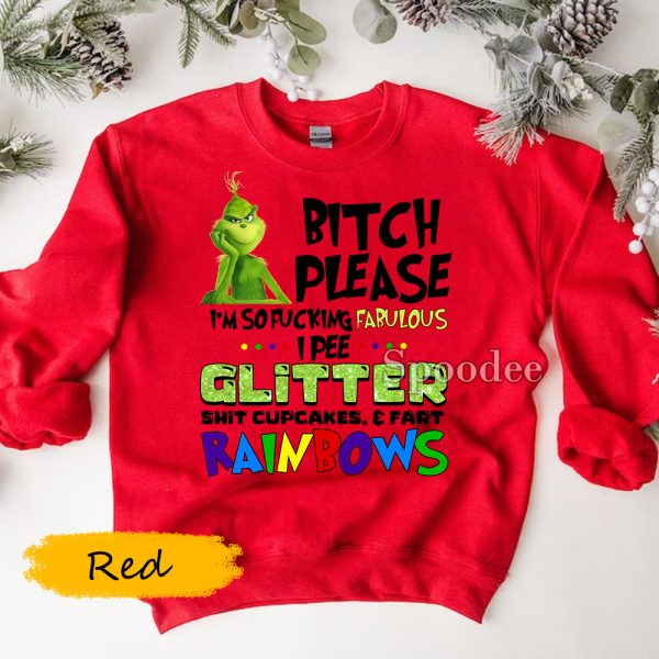 Grinch Glitter Rainbows Sweatshirt