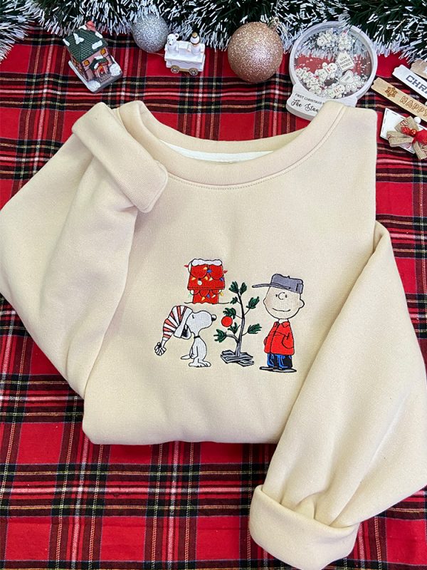 Snoopy Charlie Brown Christmas Embroidered Sweatshirt