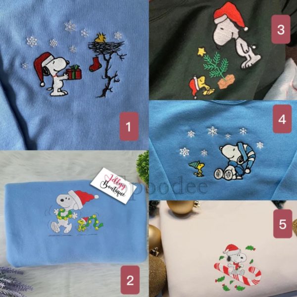 Snoopy Christmas Embroidered Sweatshirt