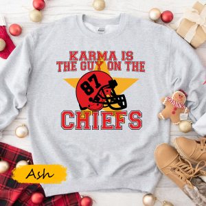 Karma is the guy on the Chiefs Sweatshirt