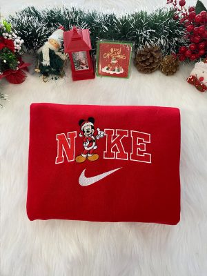 Mickey and Minnie Christmas Embroidered Sweatshirt